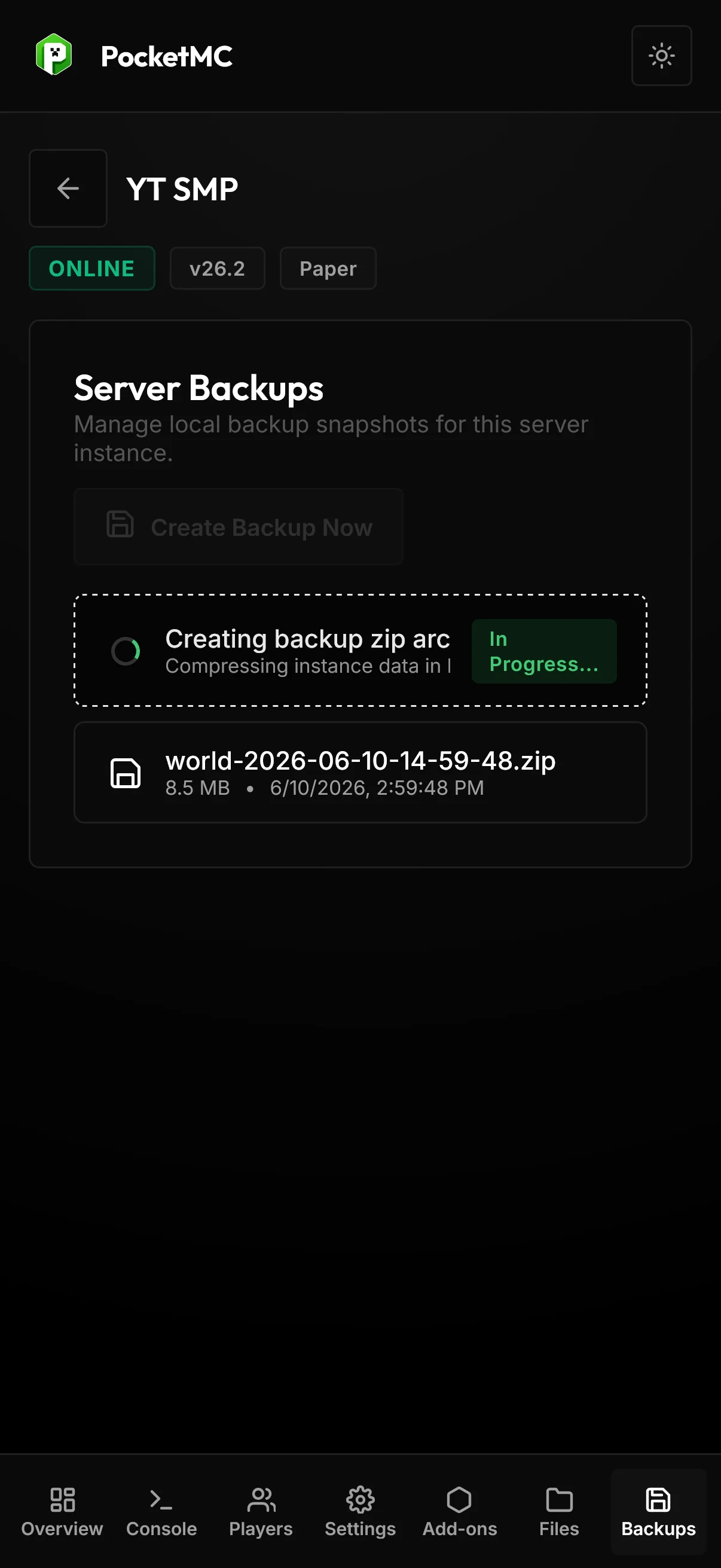 Mobile Backup Trigger