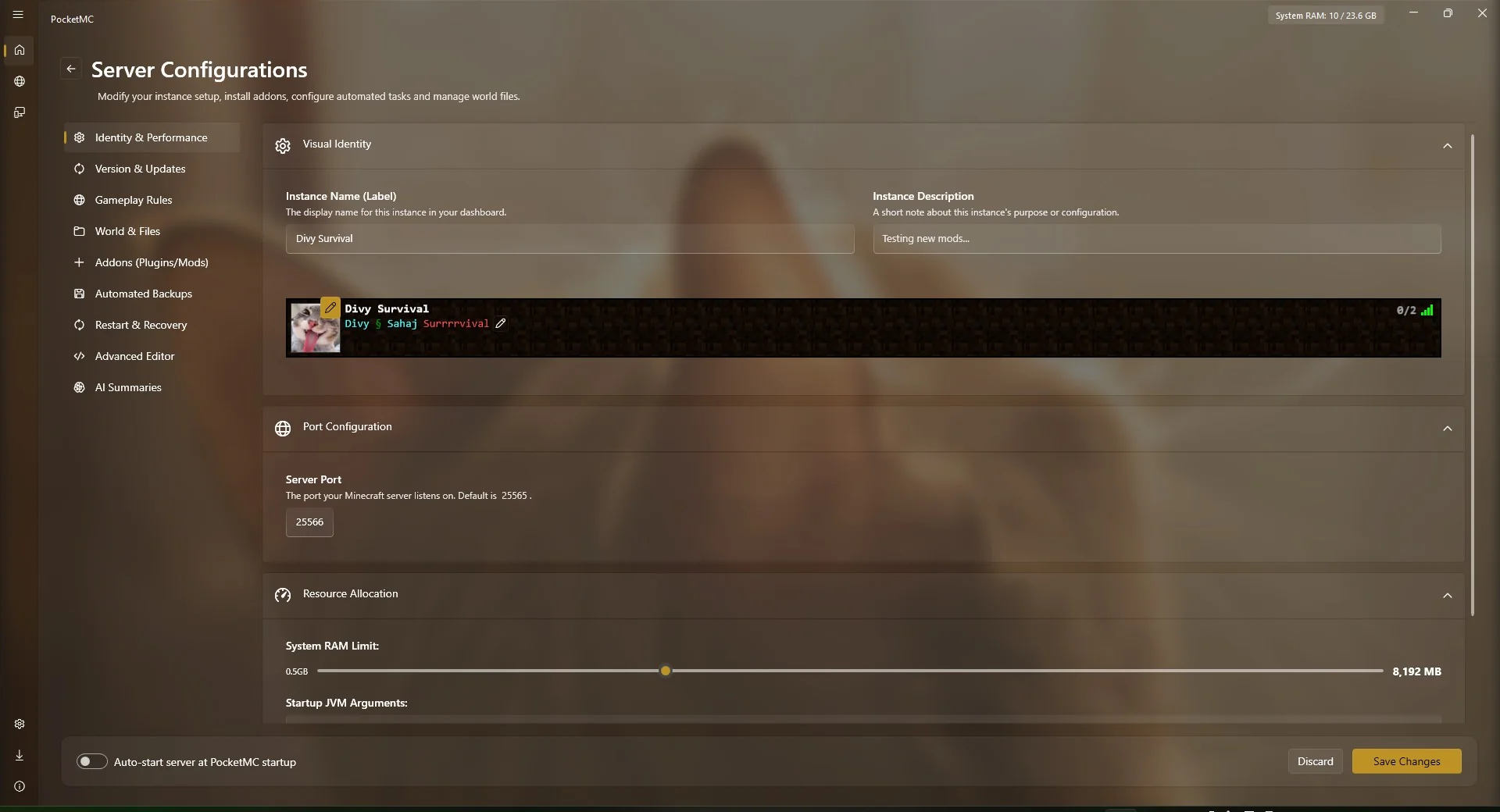 Server Properties Editor